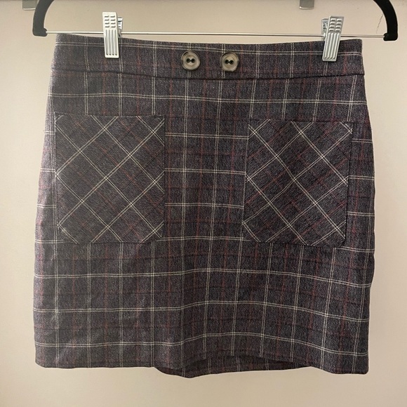 Express Plaid Grey Mini Skirt size 4 - Picture 5 of 9
